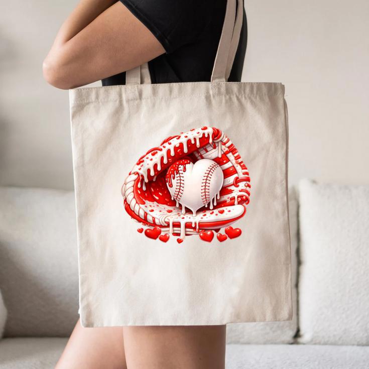 Kid Drip Ice Cream Baseball Heart Catcher Valentines Day Boy Canvas Tote Bag