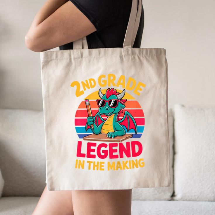 Kids 2nd Grade Dragon Boys Girls Back To School Canvas Tote Bag