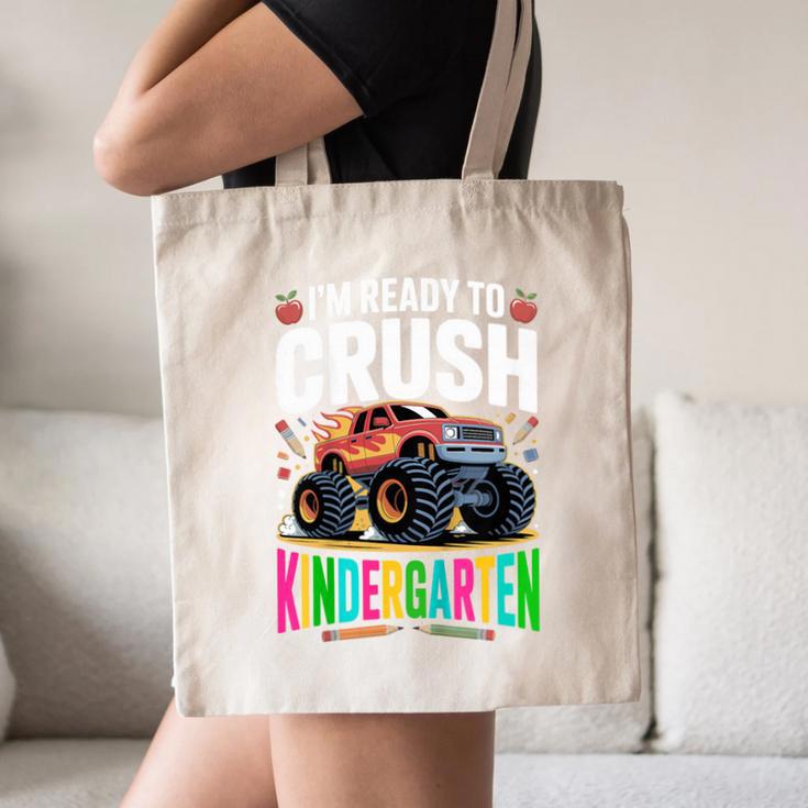 Kids Back To School I'm Ready To Crush Kindergarten For Boys Canvas Tote Bag Kids Back To School I'm Ready To Crush Kindergarten For Boys Canvas Tote Bag