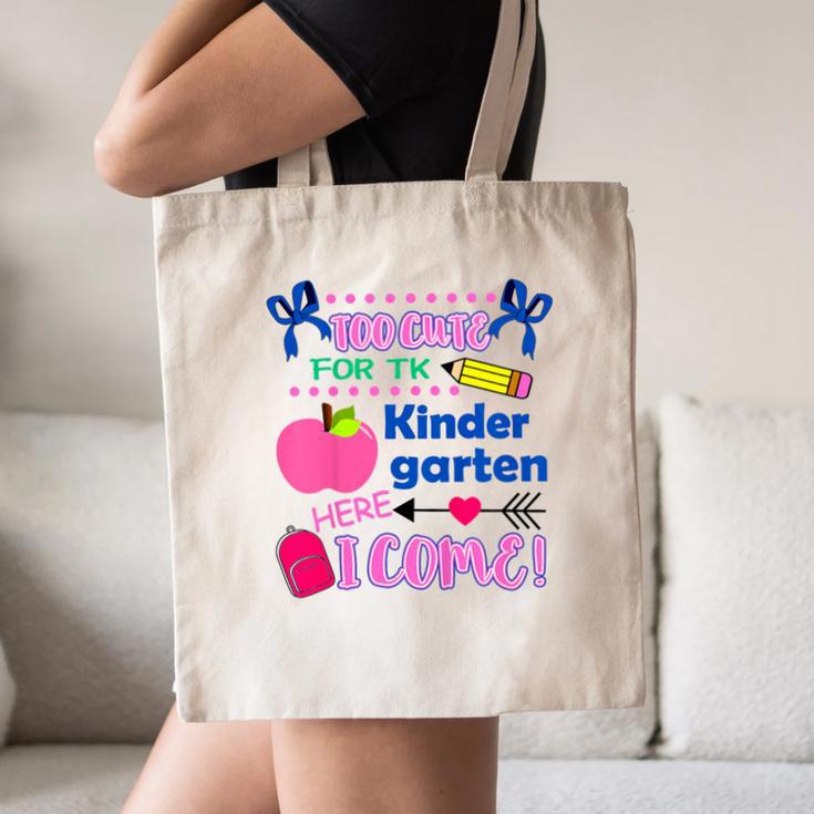 Kids Back To School Here I Come Kindergarten Girls TK Grad Canvas Tote Bag Kids Back To School Here I Come Kindergarten Girls TK Grad Canvas Tote Bag