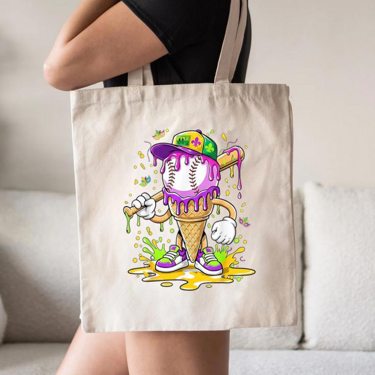 Kids Baseball Drip Ice Cream Apparel Kids Boys Mardi Gras Canvas Tote Bag Kids Baseball Drip Ice Cream Apparel Kids Boys Mardi Gras Canvas Tote Bag