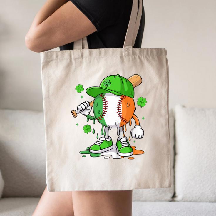 Kids Boys St Patricks Day Irish Flag Kids Baseball Ice Cream Drip Canvas Tote Bag