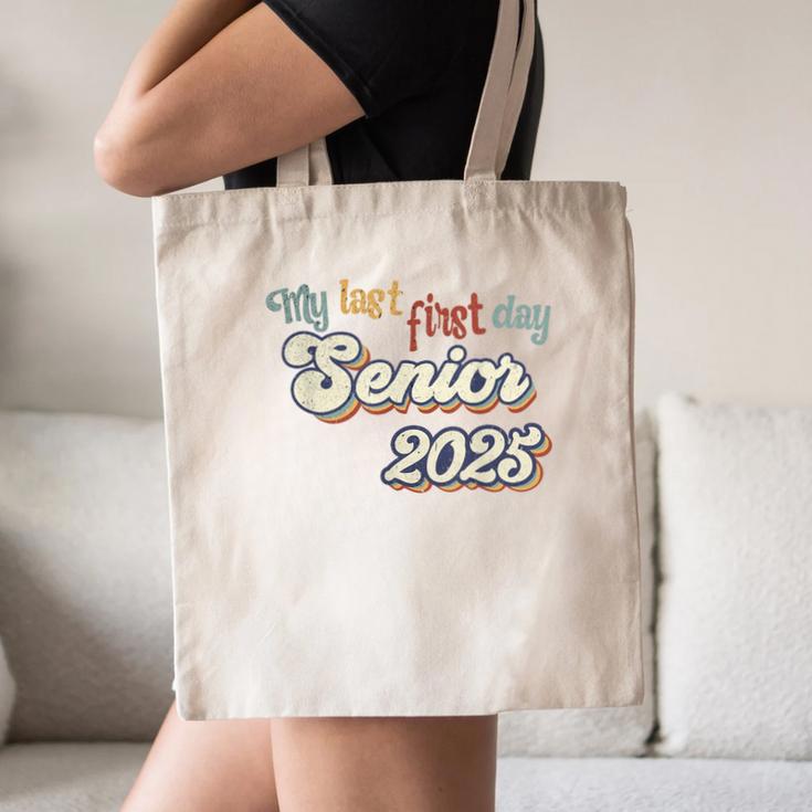 My Last First Day Senior 2025 Back To School Vintage Cool Canvas Tote Bag My Last First Day Senior 2025 Back To School Vintage Cool Canvas Tote Bag