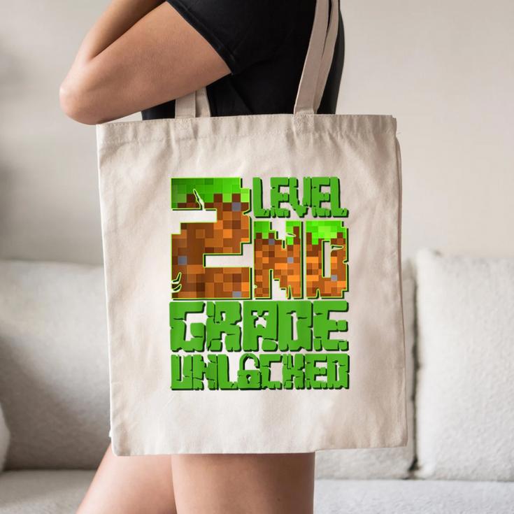 Level 2nd Grade Unlocked Game Pixel Kids Boy Back To School Canvas Tote Bag