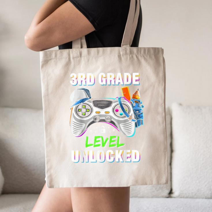 Level 3rd Grade Unlocked Back To School First Day Boys Kids Canvas Tote Bag Level 3rd Grade Unlocked Back To School First Day Boys Kids Canvas Tote Bag