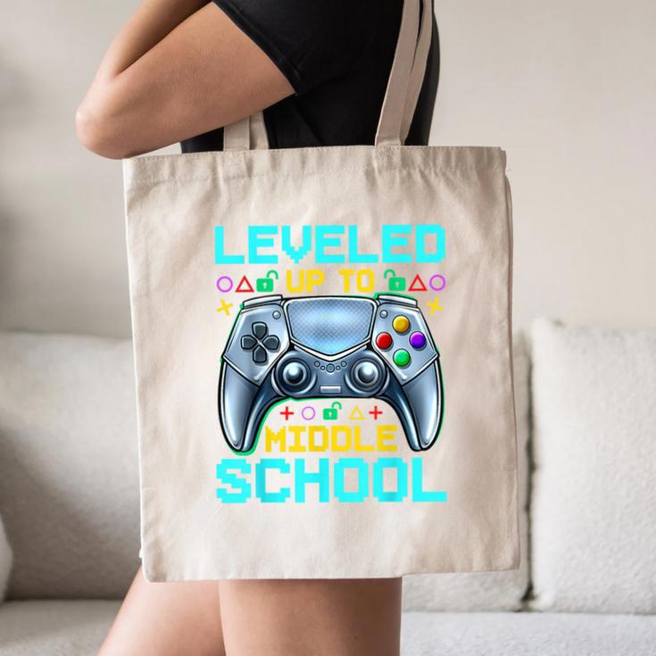 Leveled Up To Middle School Video Gamer Back To School Boys Canvas Tote Bag Leveled Up To Middle School Video Gamer Back To School Boys Canvas Tote Bag