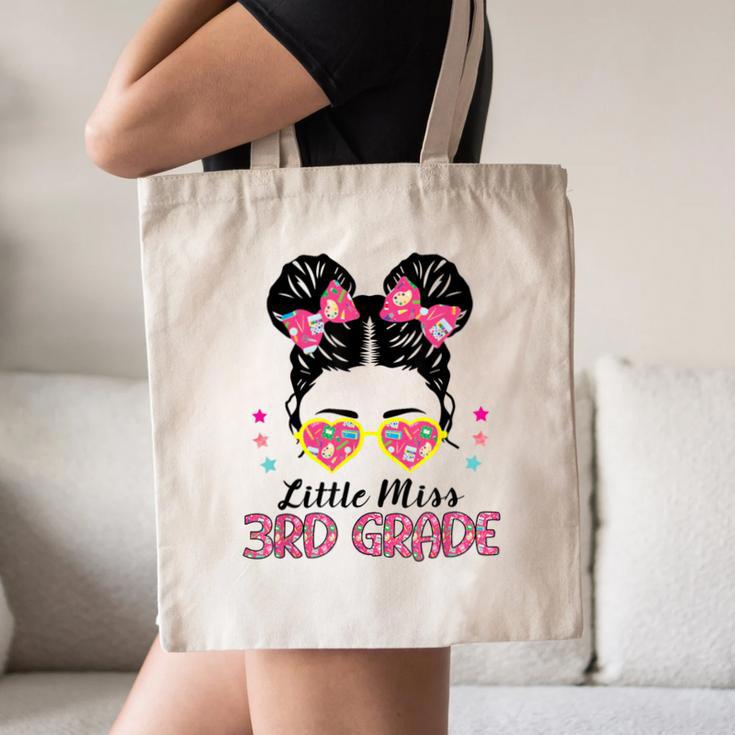 Little Miss 3rd Grade Messy Bun Back To School Canvas Tote Bag Little Miss 3rd Grade Messy Bun Back To School Canvas Tote Bag