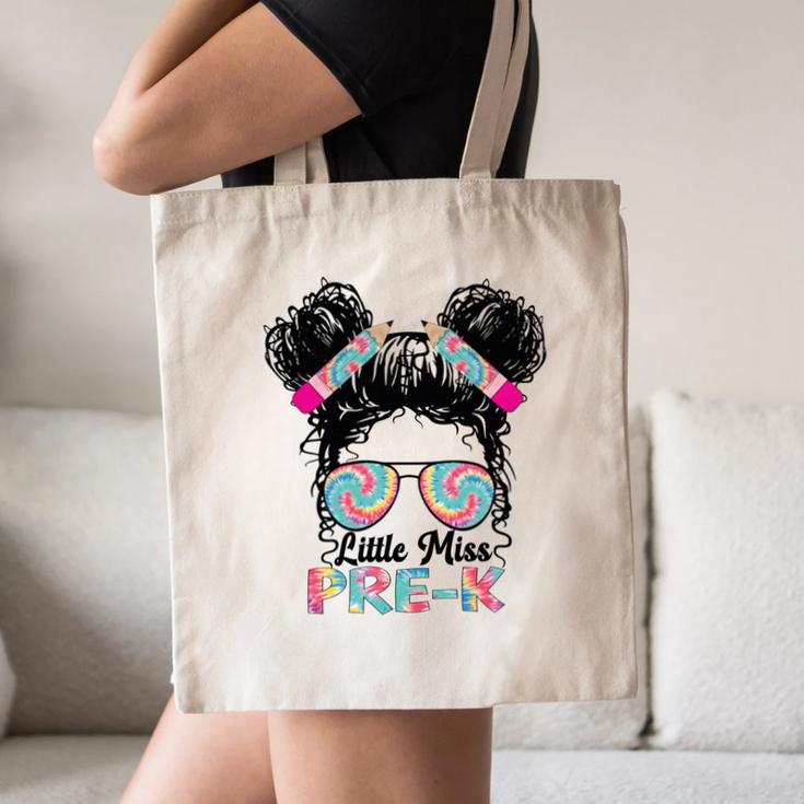 Little Miss Pre-K Girls Back To School Messy Bun Performance Canvas Tote Bag Little Miss Pre-K Girls Back To School Messy Bun Performance Canvas Tote Bag