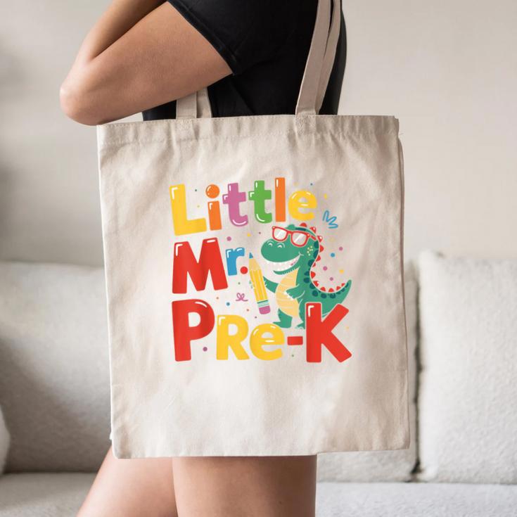 Little Mr Pre-K Dino Back To School Canvas Tote Bag Little Mr Pre-K Dino Back To School Canvas Tote Bag