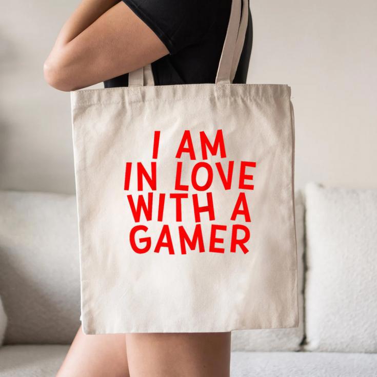 I Am In Love With A Gamer Cute Valentines Day Gamer Couple Raglan Baseball Tee Canvas Tote Bag I Am In Love With A Gamer Cute Valentines Day Gamer Couple Raglan Baseball Tee Canvas Tote Bag