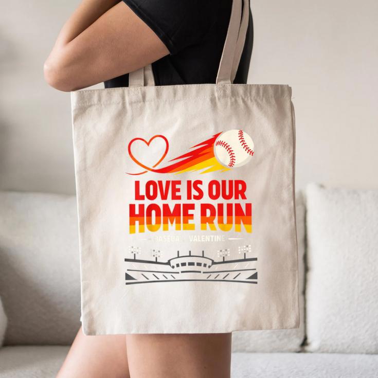 Love Is Our Home Run Baseball Valentine Couple Canvas Tote Bag Love Is Our Home Run Baseball Valentine Couple Canvas Tote Bag