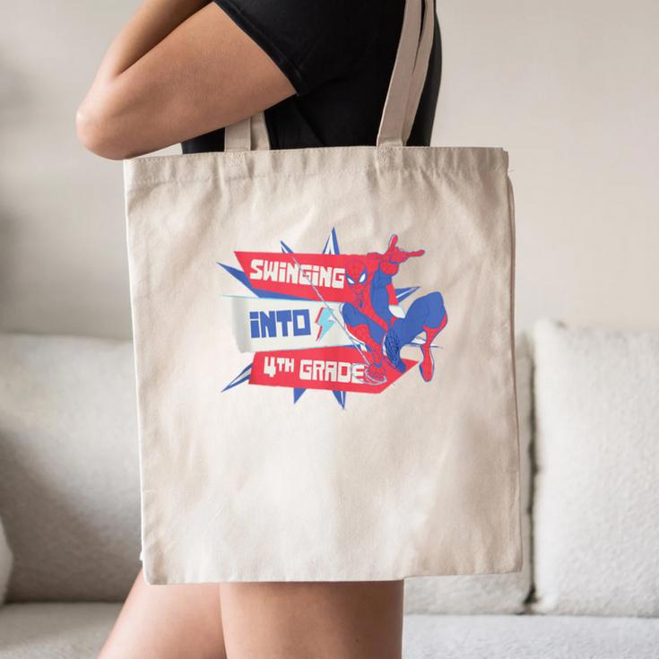Marvel Spider-Man Swinging Into 4th Grade Back To School Canvas Tote Bag