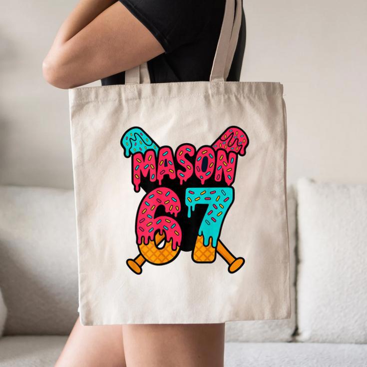 Mason 67 Ice Cream Drip Baseball Meme Canvas Tote Bag