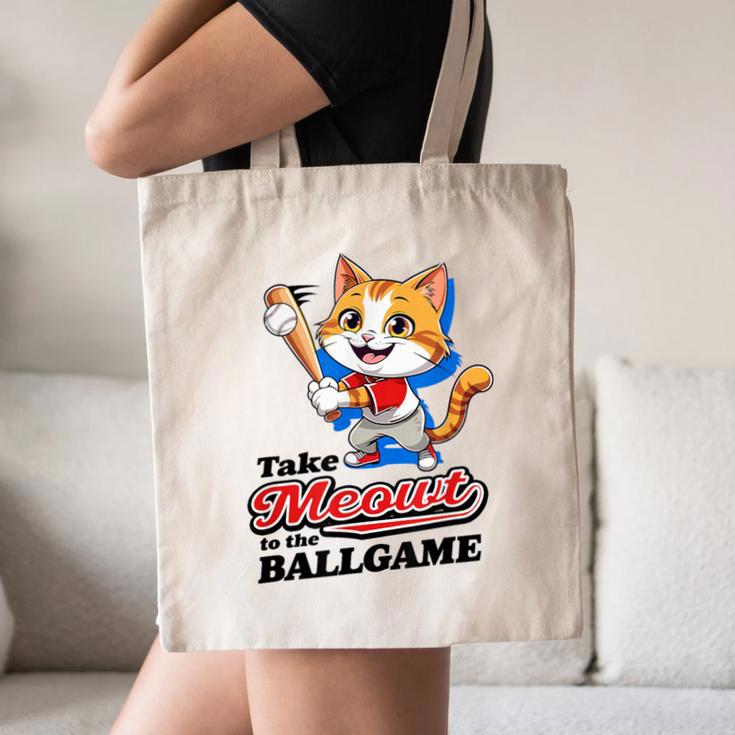 Take Meowt To The Ball Game Tee Slugger Cat Baseball Canvas Tote Bag Take Meowt To The Ball Game Tee Slugger Cat Baseball Canvas Tote Bag