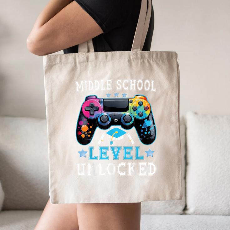 Middle School Level Unlocked Gamer First Day Back To School Canvas Tote Bag Middle School Level Unlocked Gamer First Day Back To School Canvas Tote Bag