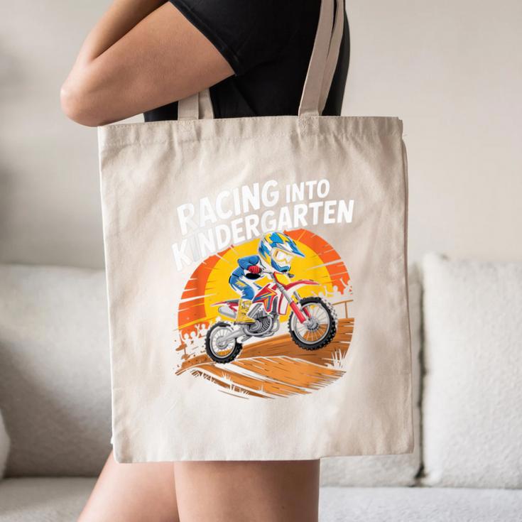 Motocross Back To School Dirt Bike Racing Into Kindergarten Canvas Tote Bag