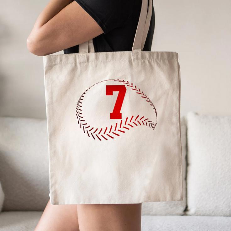 Number 7 Years Baseball 7TH Birthday Canvas Tote Bag