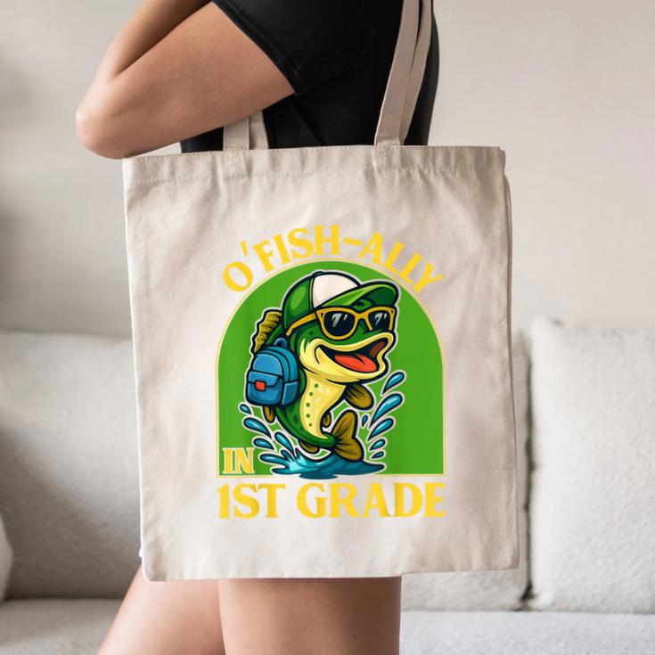 O-Fish-Ally In 1st Grade Back To School Fish Canvas Tote Bag O-Fish-Ally In 1st Grade Back To School Fish Canvas Tote Bag