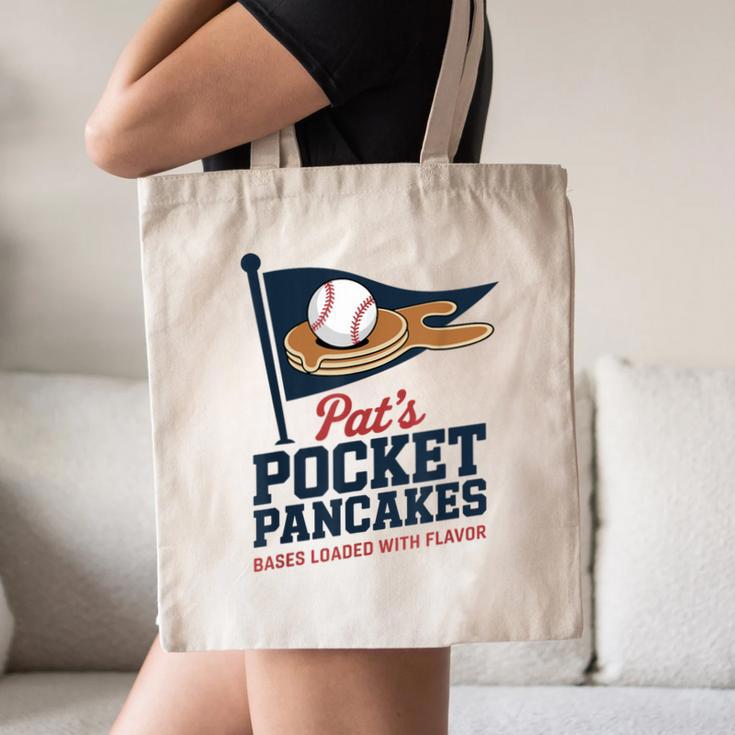 Pat's Pocket Pancakes Flag Baseball On Pancake Canvas Tote Bag
