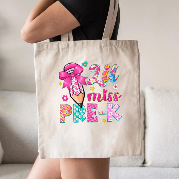 Pencil Bow Lil Miss Pre-K Pre-K Back To School Canvas Tote Bag
