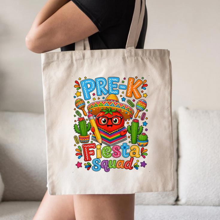 Pre-K Fiesta Squad Cute Tomato Back To School Party Canvas Tote Bag