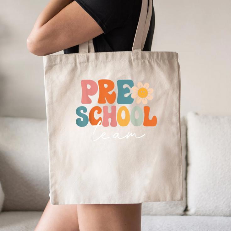 Preschool Team Retro Groovy Vintage Back To School Pre-K Canvas Tote Bag Preschool Team Retro Groovy Vintage Back To School Pre-K Canvas Tote Bag