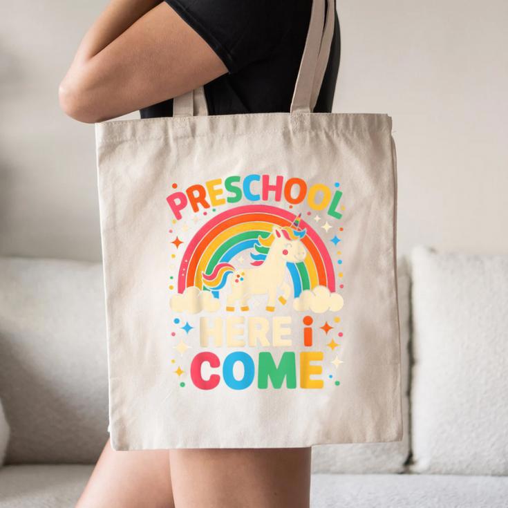 Preschool Here I Come Unicorn Back To School Preschool Girls Canvas Tote Bag Preschool Here I Come Unicorn Back To School Preschool Girls Canvas Tote Bag
