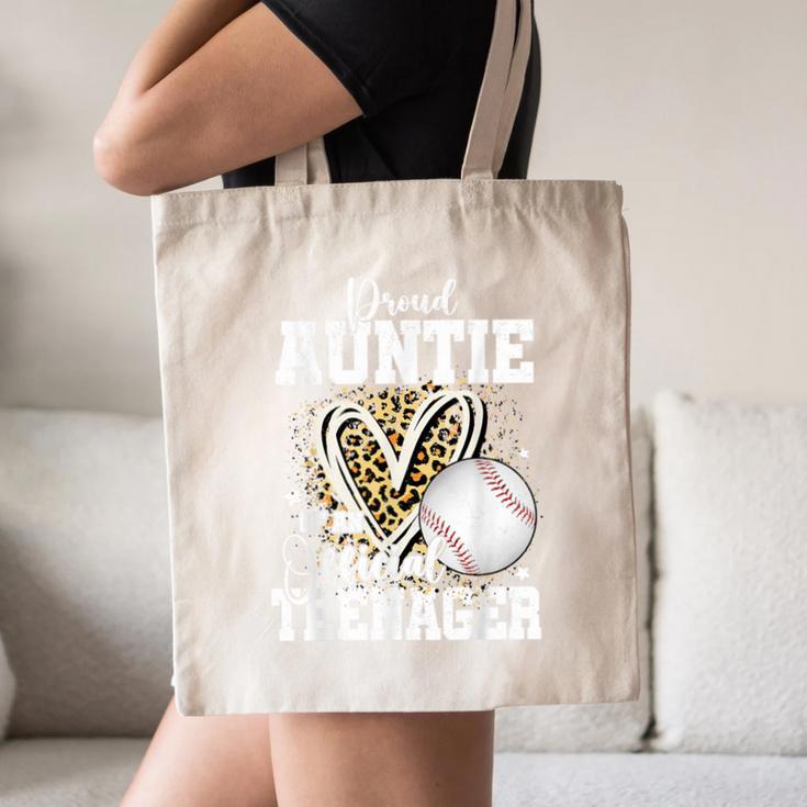 Proud Auntie Of An Official Teenager 13th Birthday Baseball Canvas Tote Bag Proud Auntie Of An Official Teenager 13th Birthday Baseball Canvas Tote Bag