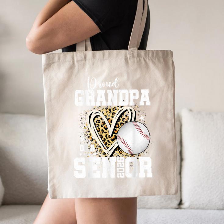Proud Grandpa Of A 2026 Senior Baseball Graduation Leopard Canvas Tote Bag