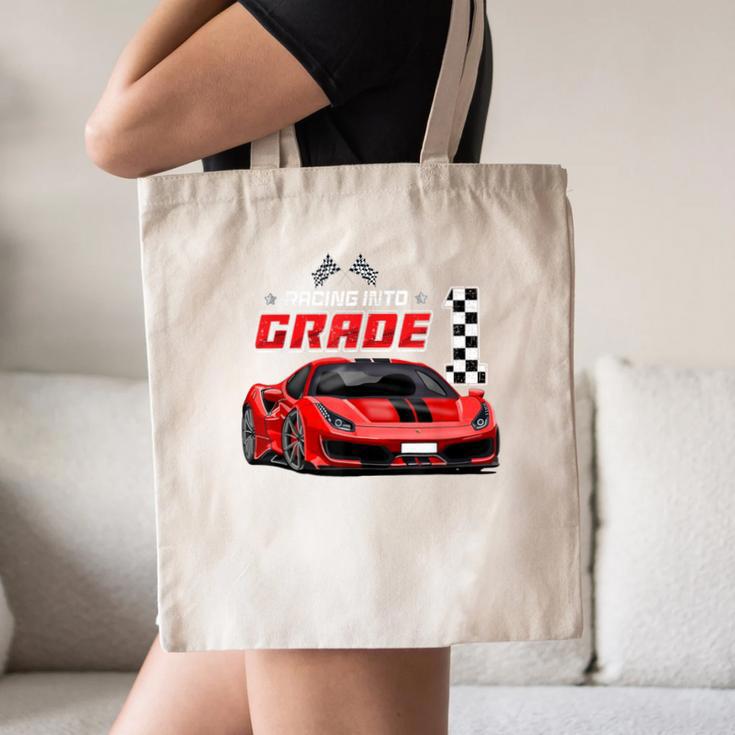 Racing Into 1st Grade Race Car Back To School Boys Canvas Tote Bag Racing Into 1st Grade Race Car Back To School Boys Canvas Tote Bag