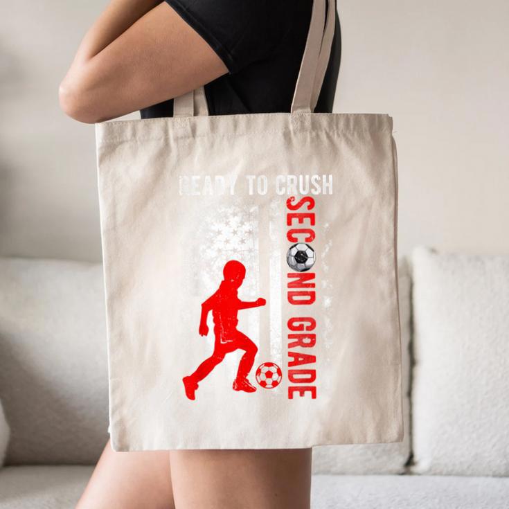 Ready To Crush Second Grade Soccer USA Flag Back To School Canvas Tote Bag Ready To Crush Second Grade Soccer USA Flag Back To School Canvas Tote Bag