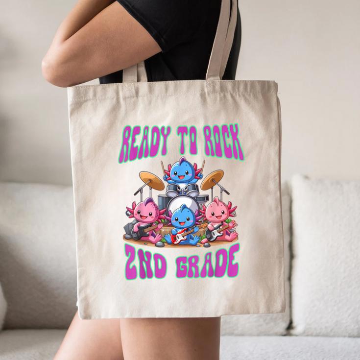 Ready To Rock 2nd Grade Back To School Axolotl 2024 School Canvas Tote Bag