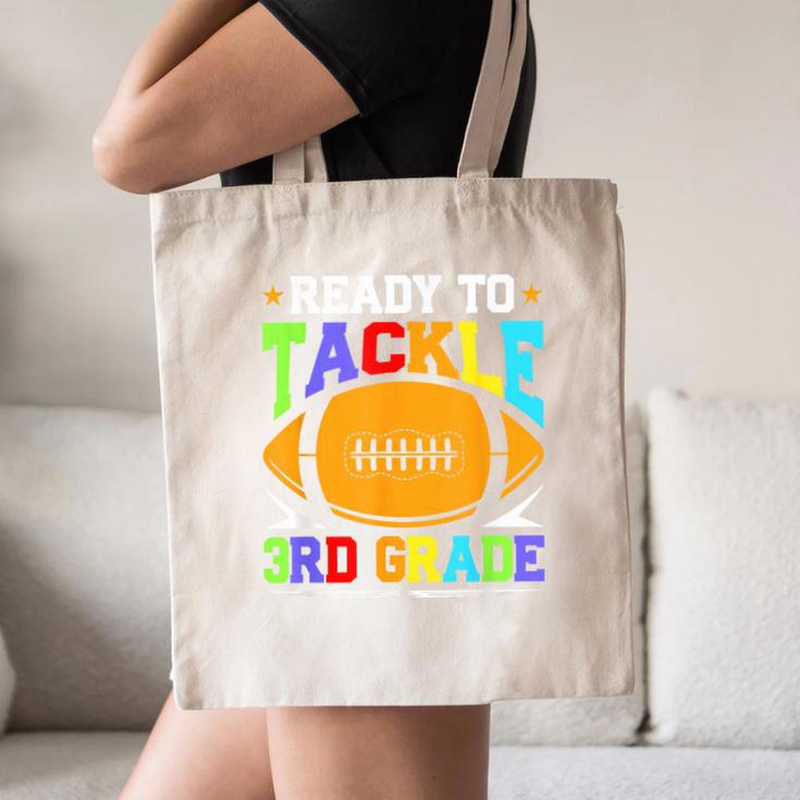 Ready To Tackle 3rd Grade Back To School Kids Football Canvas Tote Bag Ready To Tackle 3rd Grade Back To School Kids Football Canvas Tote Bag