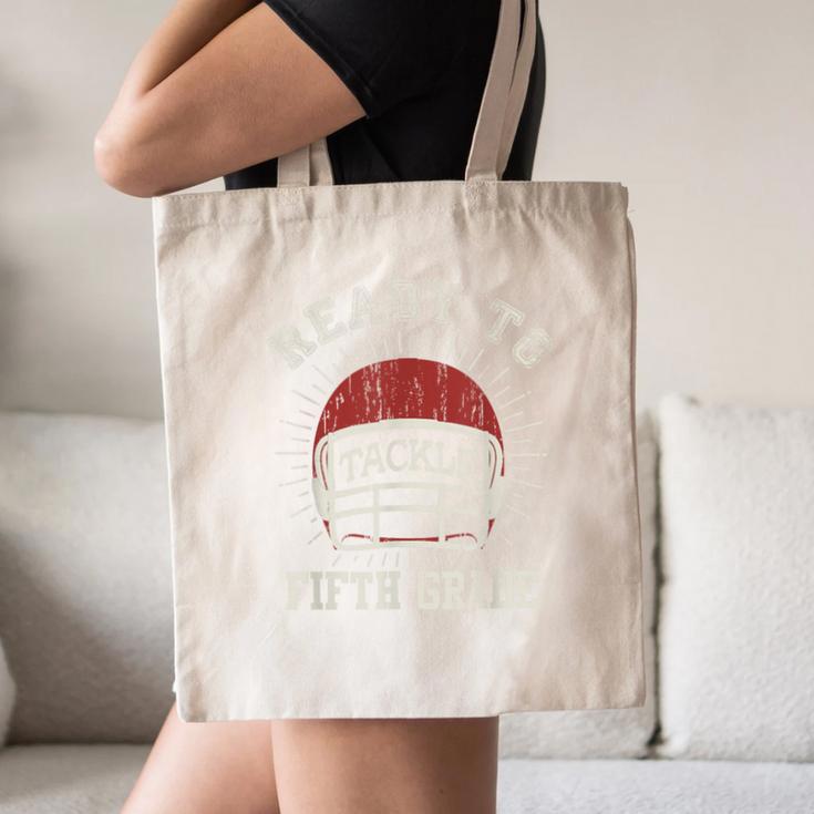 Ready To Tackle 5th Grade Back To School Football Canvas Tote Bag Ready To Tackle 5th Grade Back To School Football Canvas Tote Bag