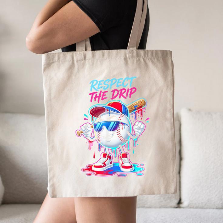 Respect The Drip Baseball Bat Sunglasses Mascot Canvas Tote Bag