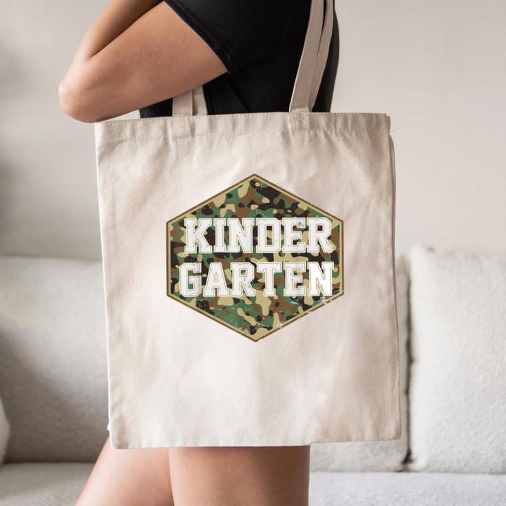 Retro Back To School Boys Old Camo Kindergarten Canvas Tote Bag