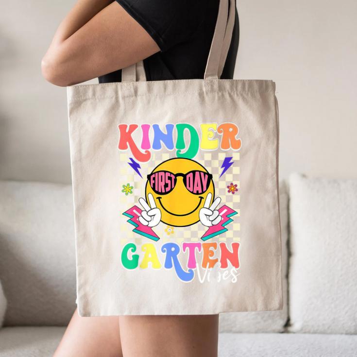 Retro Groovy Kinder Garten Vibes Smile Team Back To School Canvas Tote Bag Retro Groovy Kinder Garten Vibes Smile Team Back To School Canvas Tote Bag