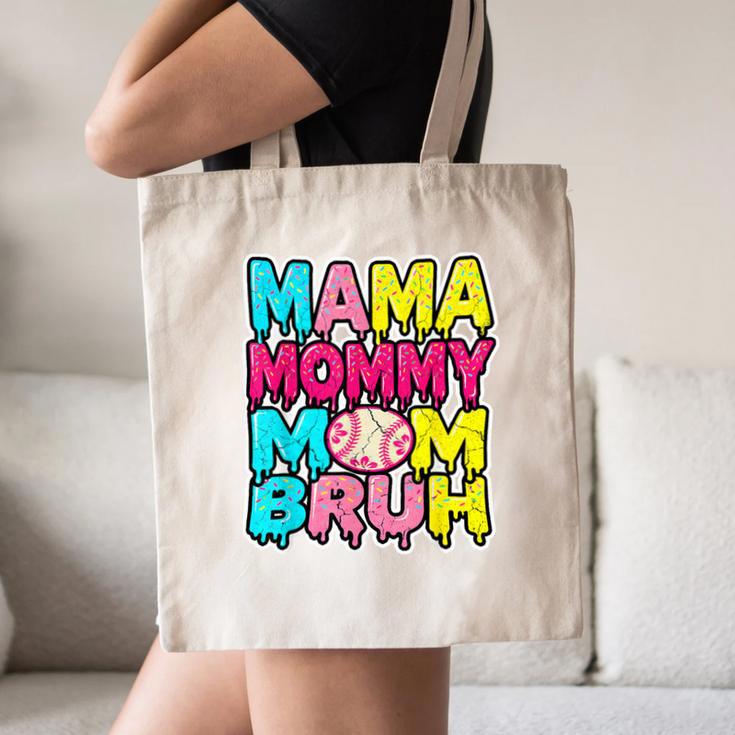 Retro Mama Mommy Mom Bruh Baseball Women Girls Canvas Tote Bag