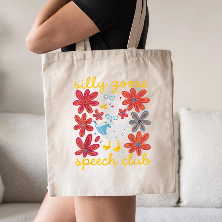Retro Silly Goose Speech Therapy SLP Back To School Canvas Tote Bag Retro Silly Goose Speech Therapy SLP Back To School Canvas Tote Bag