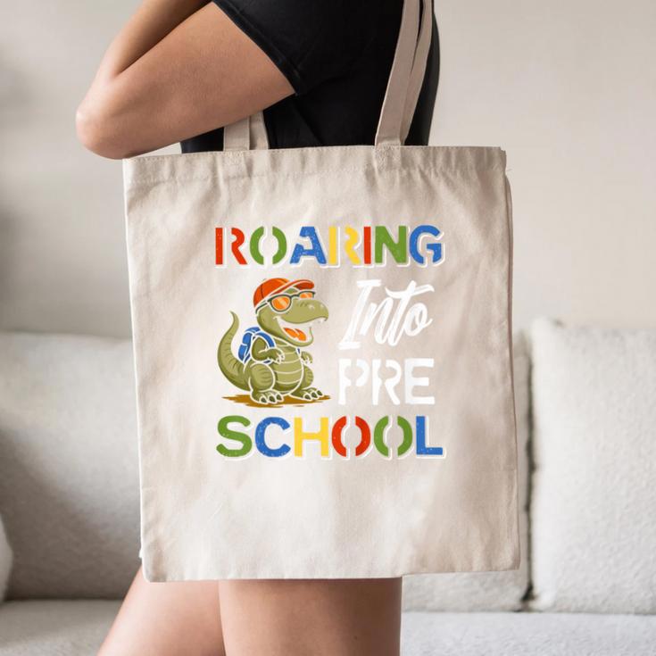 Roaring Into Preschool First Day Back To School Students Canvas Tote Bag