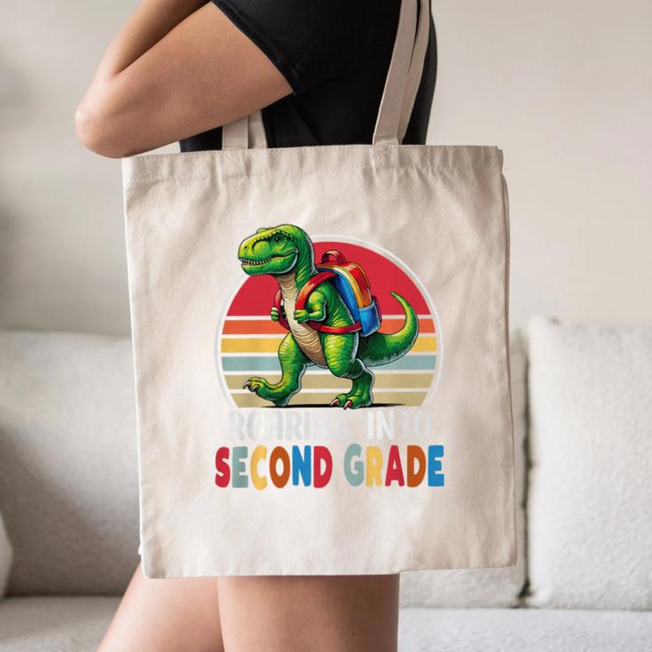 Roaring Into Second Grade T-Rex Back To School 2nd Grade Premium Tri-Blend Canvas Tote Bag Roaring Into Second Grade T-Rex Back To School 2nd Grade Premium Tri-Blend Canvas Tote Bag