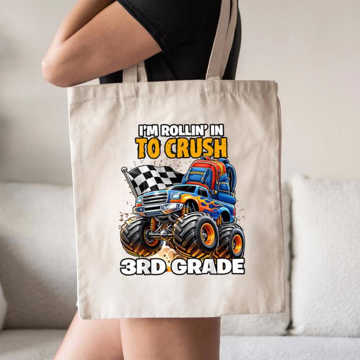 Rollin Crush Monster Truck Back To School 3rd Grade Boys Canvas Tote Bag Rollin Crush Monster Truck Back To School 3rd Grade Boys Canvas Tote Bag