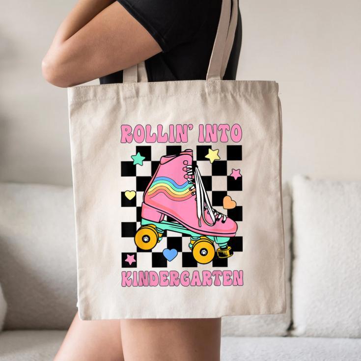 Rolling Into Kindergarten Roller Skating Girl Back To School Canvas Tote Bag
