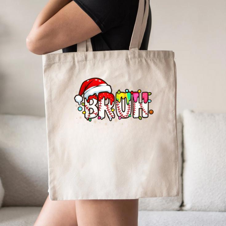 Santa Bruh Baseball Christmas Xmas Meme Pajamas Family Canvas Tote Bag