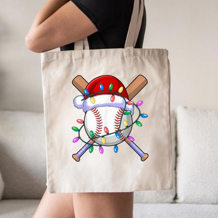 Santa Sports Christmas Baseball Player Canvas Tote Bag Santa Sports Christmas Baseball Player Canvas Tote Bag