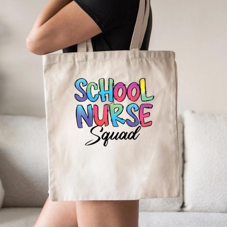 School Nurse Squad Tie Dye Back To School Appreciation Canvas Tote Bag