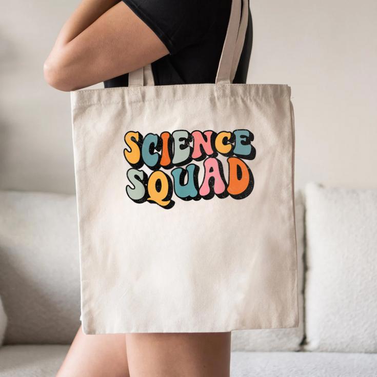 Science Squad Retro Groovy Back To School Matching Teaching Canvas Tote Bag