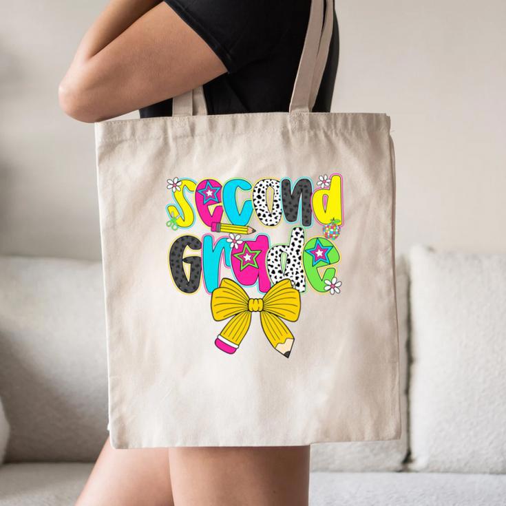 Second Grade Coquette Bow First Day Of School Back To School Performance Canvas Tote Bag