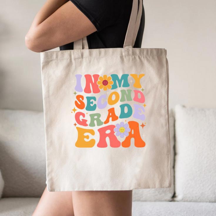 In My Second Grade Era Back To School Retro Groovy 2nd Grade Canvas Tote Bag