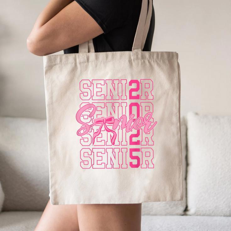 Senior 2025 Coquette Pink Bow Class Of 2025 Back To School Canvas Tote Bag Senior 2025 Coquette Pink Bow Class Of 2025 Back To School Canvas Tote Bag